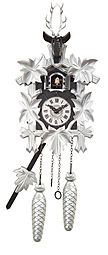 Quartz cuckoo clock with Swarovski crystals
