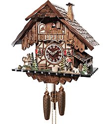 Cuckoo clock with 8-day movement